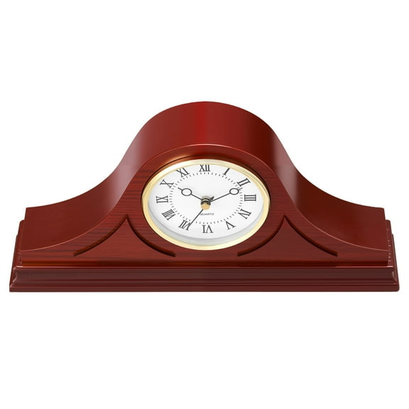 KFFKFF Classic Vintage Grandfather Clock, 6.4 in MDF Mantel Clock with Quartz Movement and Quiet Operation, Ideal for Living Room, Bedroom, Home Decoration & Gifts (Cherry Tone Finish)