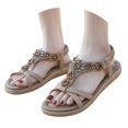 thumbnail image 3 of TrendOFT Womens Footbed Sandals Comfortable For Casual Outings Vacations Beach Days And Dates Featuring Open Toe And Stretch Straps For Effortless Style Summer Womens Flat Sandals Beige 39, 3 of 9