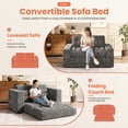thumbnail image 3 of Centilab Folding Sofa Bed, Convertible Sleeper Couch, 3 in 1 Loveseat Sofa with Pillows, Pull Out Floor Couch for Living Room Bedroom Lounge, Gray, 3 of 9