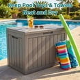 thumbnail image 4 of MINDYES 50 Gallon Deck Box, Resin Outdoor Storage Box with Hundles, UV Resistant Waterproof Storage Bin for Patio Cushions Gardening Tools, Beige, 4 of 8