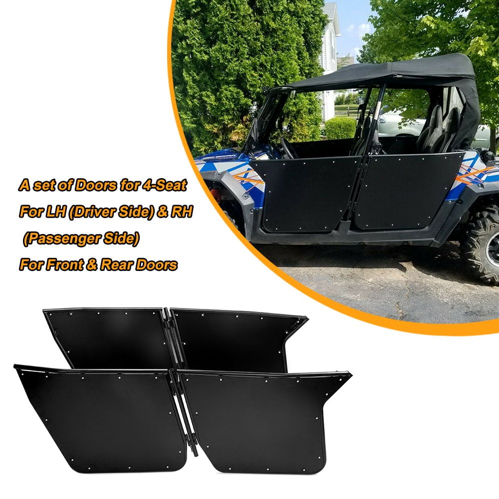 Kojem Black Aluminum Cab Doors Set for UTV Polaris RZR 4 800, XP4 900 2010 to 2014 2 Piece