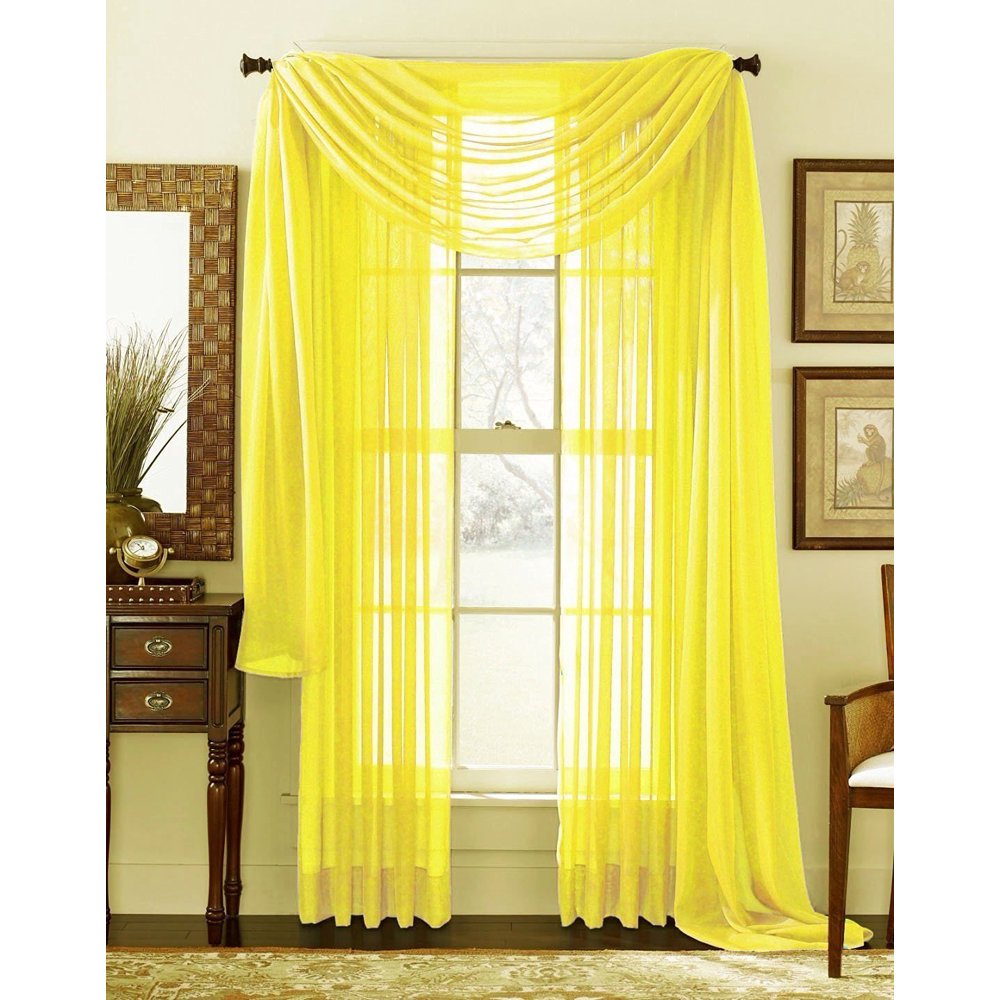 Decotex 1 Piece Elegant Solid Sheer Window Curtain Panels Treatment