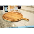 thumbnail image 2 of EcoDecors 18" x 14" Round FSC Teak Cutting Board with Handle  Juice Groove, 2 of 7