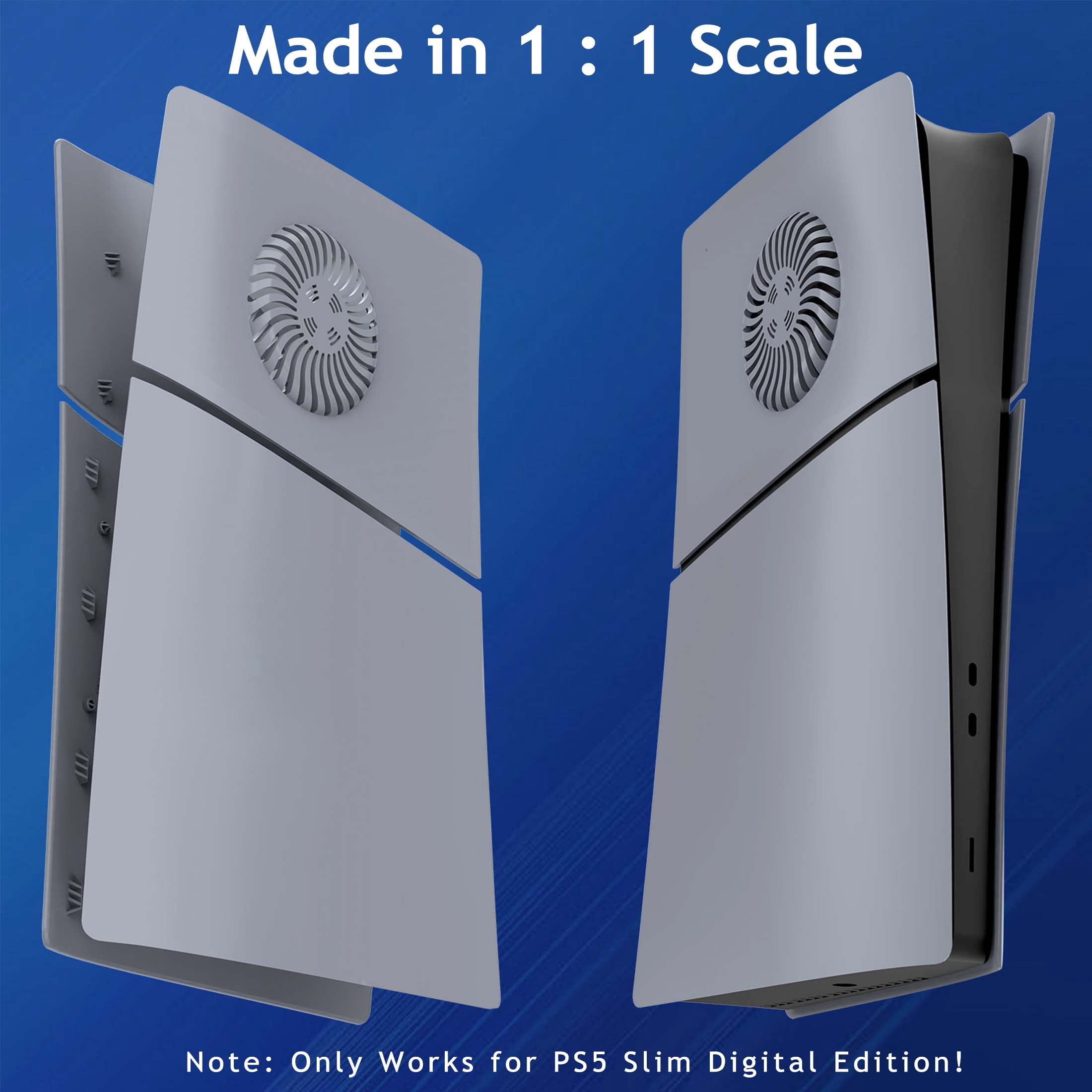 Faceplate for PS5 Slim Digital Edition with Cooling Vents Face Plate Console Cover, 30th Anniversary Grey