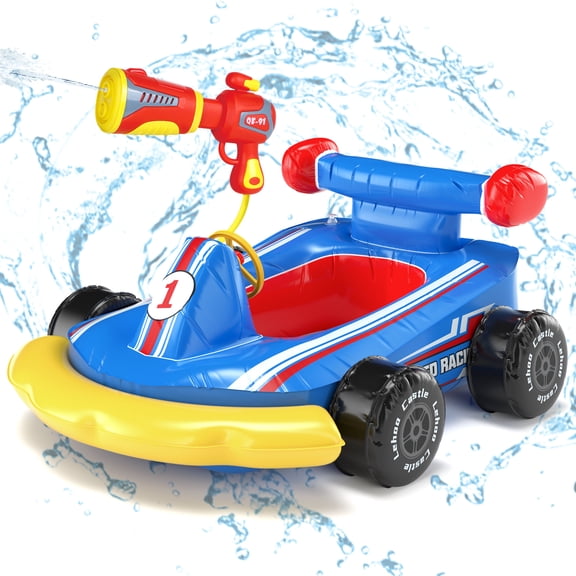 Pool Floats for Kids, Toddler Floaties with Water Blaster, Inflatable Ride-on for Boys Girls Age 3-8, Swimming Pool Toys, Outdoor Games, Water Toys