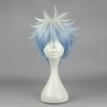 thumbnail image 2 of Unique Bargains Human Hair Wigs for Women with Wig Cap 12" Blue White Wigs, 2 of 6