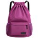 thumbnail image 1 of Mochila con cordón y bolsillo para zapatos, bolsa de gimnasio resistente al agua, bolsa con cincha, color morado, 1 of 5