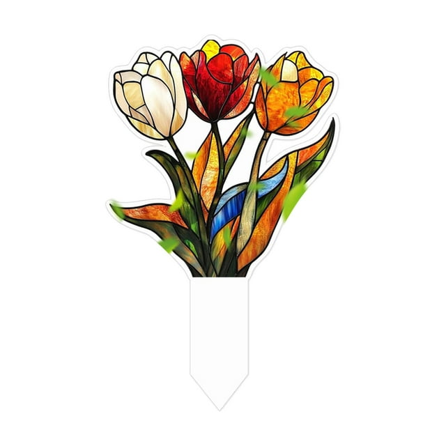 Binwennn Banners And Signs Customize Outdoor Custom Banner Sign Garden Signs Fabric Flowers And Animals Series 2D Acrylic Outdoor Flower Pots Plug Props Decoration
