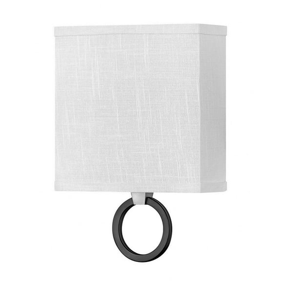 41202BN Hinkley Lighting Link - 16W 1 LED Wall Sconce in Traditional Style - 8 Inches Wide by 11.75 Inches High-Brushed Nickel Finish-Off-White Shade