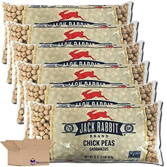 Jack Rabbit Chick Peas Value Pack | 16 Ounce Bag | Pack of 6
