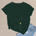 thumbnail image 5 of Women's Short Sleeve T-shirt Women'S Spring Round Neck Dandelion Printed Loose Casual Short Sleeved T Shirt,Green Women's Short sleeve T-shirt M, 5 of 5