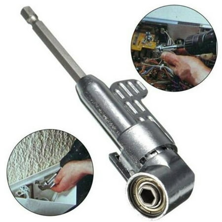 

MRULIC Woodworking Tools 105°Angle 1/4 6mm Extension Hex Drill Bit Screwdriver Socket Holder Adaptor household tools + As shown