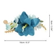 thumbnail image 2 of Unique Bargains 1 Pc Women's Lightweight Simulated Flowers Hair Clips Comb for Parties Blue Polyester Fabric Iron, 2 of 4