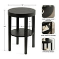 thumbnail image 6 of Kate and Laurel Talcott Modern Round Wood Side Table, 16 x 16 x 24, Black, Transitional Decorative Two-Tier End Table for Use as a Bedroom Nightstand or Living Room Plant Stand Table, 6 of 9
