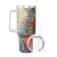 thumbnail image 2 of Sikiie Butterflies On Rocky Cliff Insulated Stainless Water Bottle Lid Travel Mug Cup Insulated Tumblers Cup 40oz Ice Bully With Handle, 2 of 8