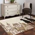thumbnail image 3 of Vintage Rustic Area Rugs 3'x5', Washable Small Throw Rugs for Living Room Bedroom, Farmhouse Houses Building Cats Beige Indoor Outdoor Rug Non-Slip Low Pile Carpet Runner Reversible Floor Mats, 3 of 8