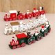 thumbnail image 4 of Tren navideño de 1 pieza, decoración de tren navideño de madera pintada, juego de tren de lujo de 5 vagones para decoraciones navideñas, fiestas, adornos de jardín, 4 of 5