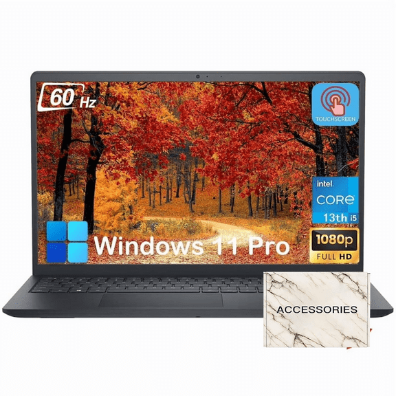 Dell Inspiron 15 3535 Touchscreen Laptop Computer - 13th Gen Intel 10-Core i5-1334U, 15.6" FHD Anti-Glare Display, Intel UHD Graphics, Wi-Fi6, Win 11 Pro, w/Accessories (16GB RAM | 512GB SSD)