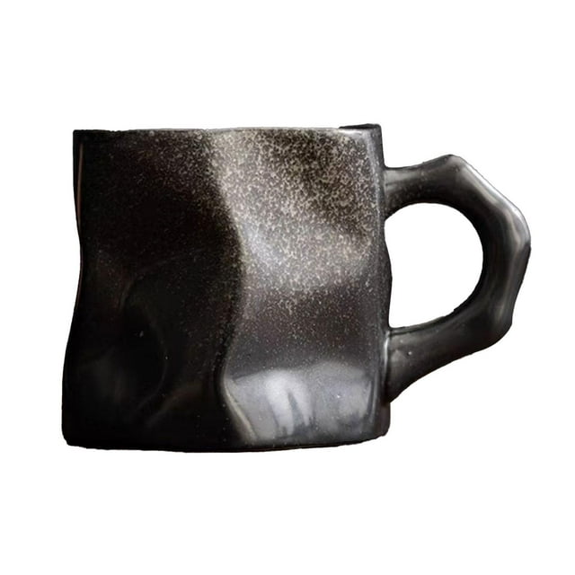 GROWTH TANK Mug Irregular Tea Ceremony Accessories Holiday Gift Rough Pottery Coffee Mug black