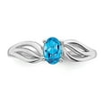thumbnail image 5 of Sterling Silver Rhodium-plated Light Swiss Blue Topaz Ring, 5 of 7