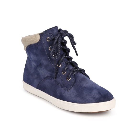 New Women Liliana Aiden-1 Two Tone Suede Rope Lace Up High Top Sneaker Size