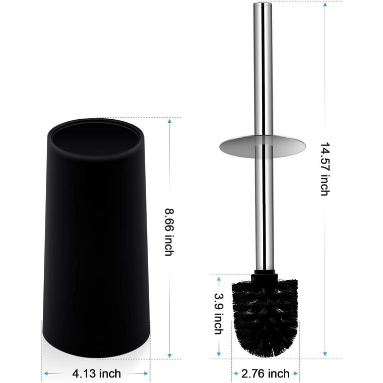 Bcooss Toilet Brush and Holder Set, Bathroom Toilet Bowl Brush and Caddy Cleaner Anti Slip with Sturdy Soft Silicone Bristle Removable Water Drawer