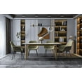 thumbnail image 4 of LeisureMod Zinti Modern Dining Table with 71" Sintered Stone Rectangular Wide Tabletop with Steel Base and Legs for Kitchen and Dining Room in Light Grey, 4 of 10