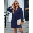 thumbnail image 2 of Women'S Summer Dresses Long Sleeve Casual Sundress Dress Beach Vacation 2025 Fashion Navy Blue XXL, 2 of 6