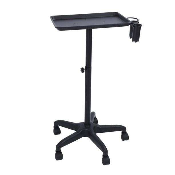 Carro Con Bandeja Rodante Para Peluquería, Bandeja para instrumentos de Peluquería con 5 Ruedas Giratorias, Carrito para Accesorios, Altura Ajustable, Carrito para Estilista