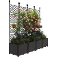 thumbnail image 2 of Royalbelle 4 PCS Black Raised Garden Bed with Trellis, Plastic Planter Box, 2 of 6