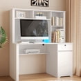 thumbnail image 2 of Modern White Desk With & Charging Options, 3 Ac Outlets, 2 Ports For Productive Office Days Study , And Ample Storage Home, 2 of 6