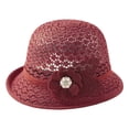thumbnail image 2 of Sales 2026 Under $5 Orange Beret Cap for Women GIJNRIUIUA Women Crochet Knit Cloche Bucket Hat with Pearl Breathable Sun Bucket Hats Elegant Summer Church Hat Newsboy Hats, 2 of 3