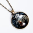 thumbnail image 2 of Abstract Rhinoceros Necklace Personalized Custom Photo Round Pendant Adjustable Stainless Steel Necklaces with Gift Box for Men Women Mothers Valentine's Jewelry Gift, 2 of 6
