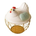 thumbnail image 1 of Cesta para almacenar huevos, soporte para huevos frescos, artículos decorativos de cocina con tapa, cesta redonda para recoger huevos, contenedor para Verde, 1 of 8