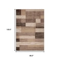 thumbnail image 2 of HomeRoots 487108 8 x 10 ft. Beige Patchwork Power Loom Stain Resistant Area Rug, 2 of 5