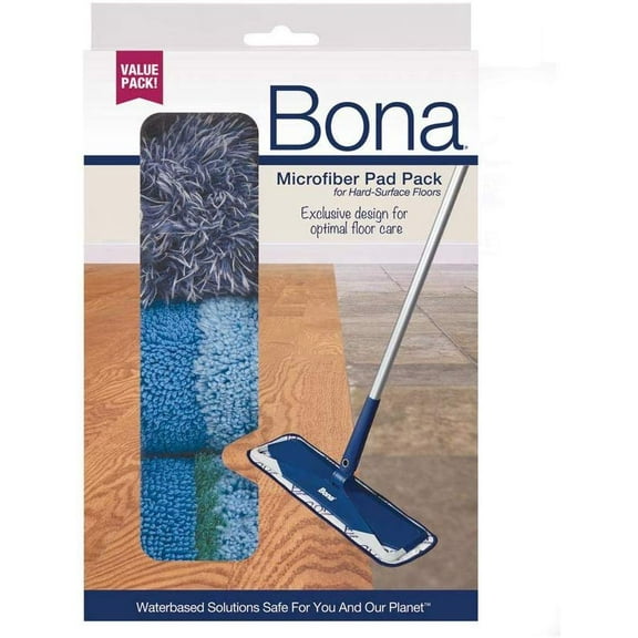 Bona Multi-Surface Floor Microfiber Cleaning Pad - Steam Mop Pads - 3 Pack