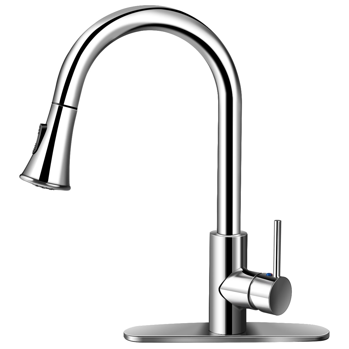 Single Handle Brushed Nickel Kitchen Faucet w/Pull Down Sprayer