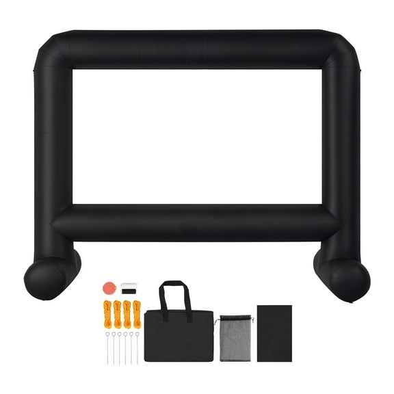 KFFKFF 15FT Inflatable Movie Screen with Storage Bag, 16:9 Projection Screen for Outdoor Events, Backyard Gatherings, and Home Theater