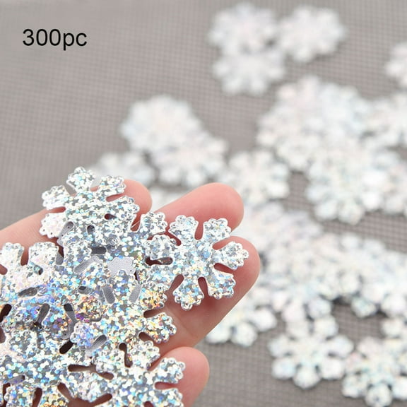 Tkrady Christmas Ornaments-300pc Rainbow Color Cloth Christmas Snowflake Confetti Christmas Decoration 25mm