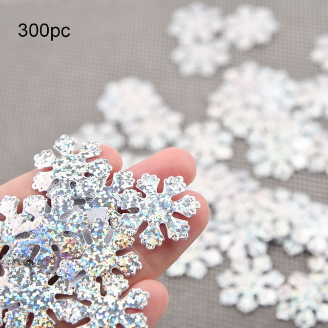 Ramiter 300pc Rainbow Color Cloth Christmas Snowflake Confetti Christmas Decoration 25mm