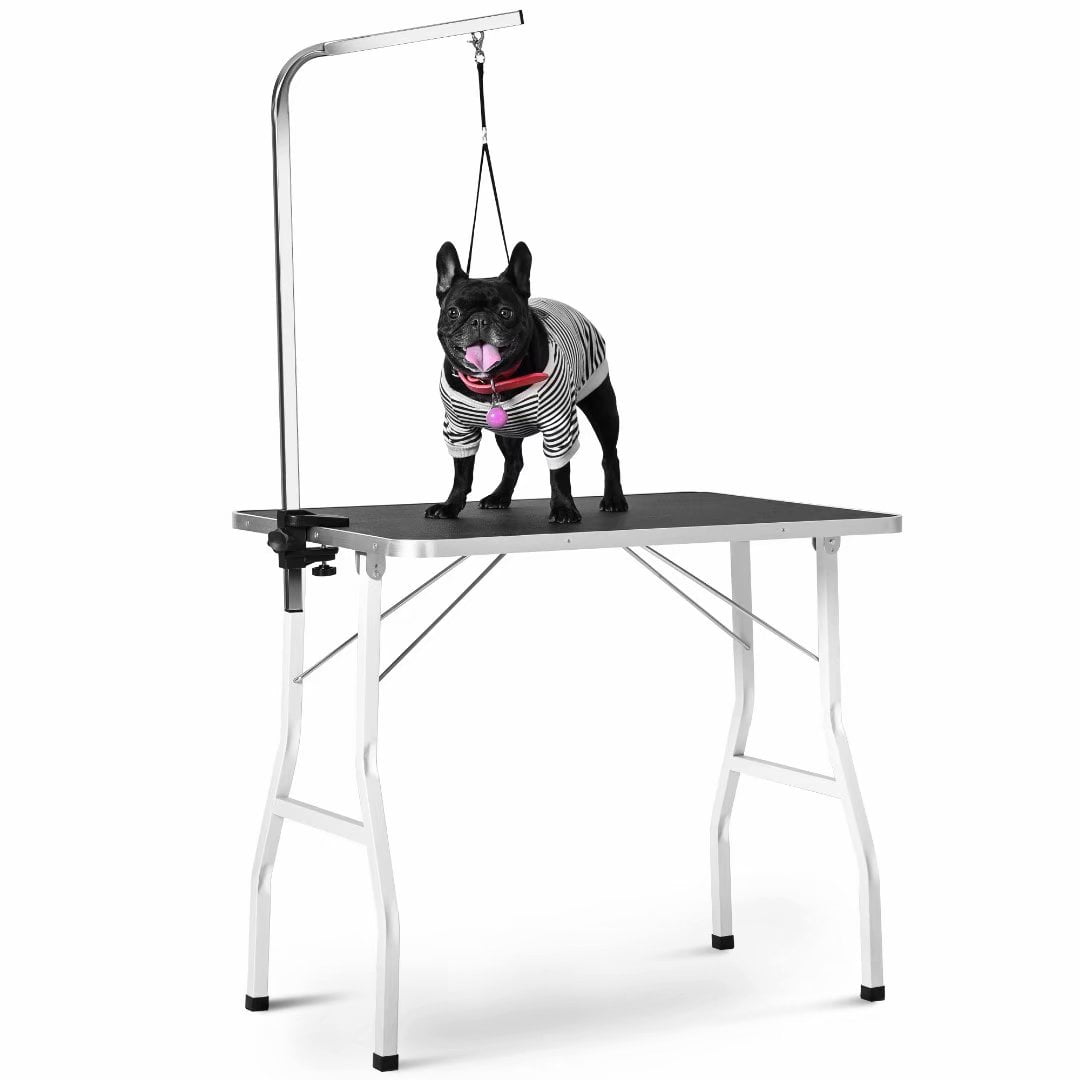 Midium Size 36 Steel Legs Foldable Nylon Clamp Adjustable Arm Rubber Mat Pet Grooming Table Walmart Com Walmart Com