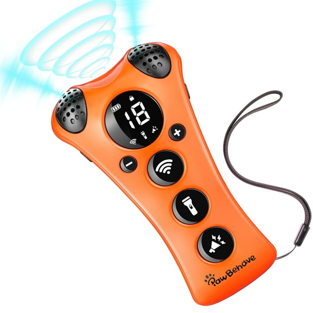 Entrenador ultrasónico para perros PawBehave ajustable con 18 silbatos