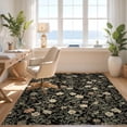 thumbnail image 3 of Design&I 5'x7' Ultra Soft Area Rug, Asian Chinoiserie Vintage Lattice Vine Trellis Border Peony Bird Flowing Dynamic None Fluffy Washable Non Shedding for Bedroom Living Room Home Office, 3 of 7