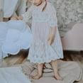thumbnail image 1 of AMERTEER Bébé Filles Robe d'Été Princesse Tenues Demi-Manche Col Rond Dentelle Maille Robe + Ensembles de Bandeau, 1 of 9