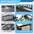 thumbnail image 5 of FEOYA Sink Faucet Organizer Sink Caddy Sponge Holder Kitchen Faucet Drain Rack with Drain Tray Hook Rod Drainer Basket for Bathroom Soap Scrubbers 0.7-1.10 Inch Round Tube Hanging, 5 of 7