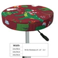 thumbnail image 4 of Hirioo Dinosaur Christmas Happy New Year for Round Bar Stool Seat Covers Washable Stool Cushion Slipcover Elastic Bar Chair Covers for 12-14 Inch Chair-12 inch, 4 of 7