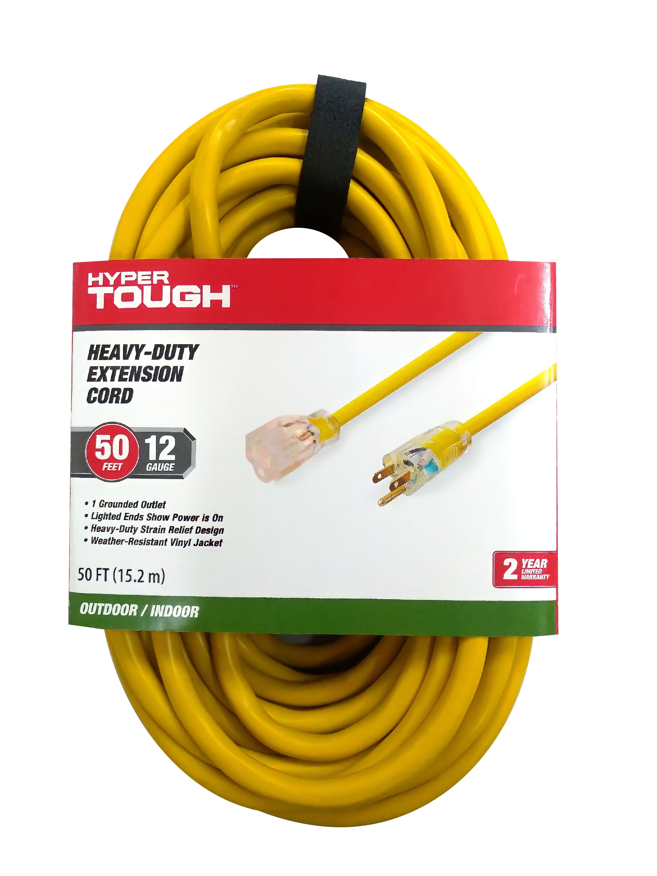 Hyper Tough 12AWGX3C 50 ft SJTW Indoor and Outdoor Heavy Duty Yellow