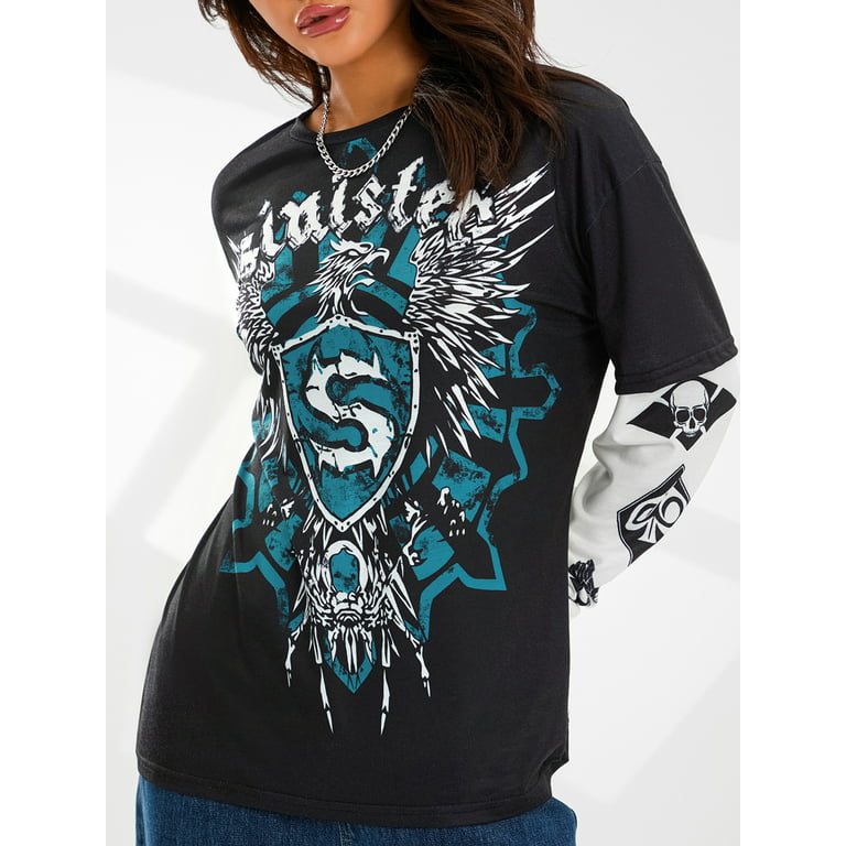 Y2k Aesthetic Grunge Goth T-shirt Tee Female Clothing Y2k Graphic