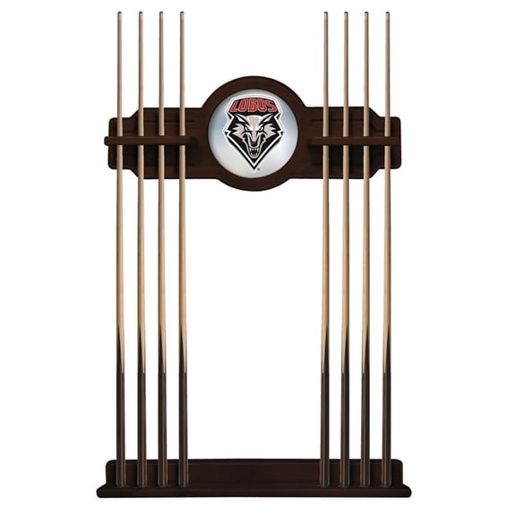 University of New Mexico Solid Wood Cue Rack with a English Tudor Finish