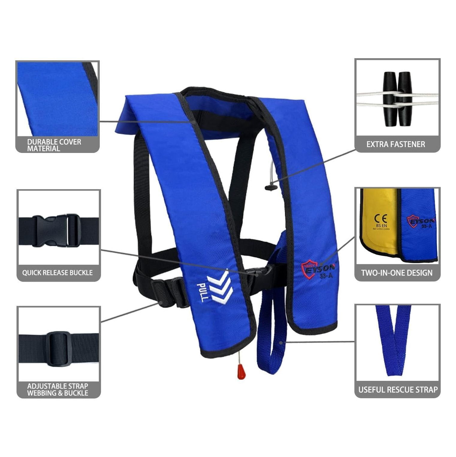 Inflatable Life Life Vest Basic Automatic/Manual (Blue Auto)